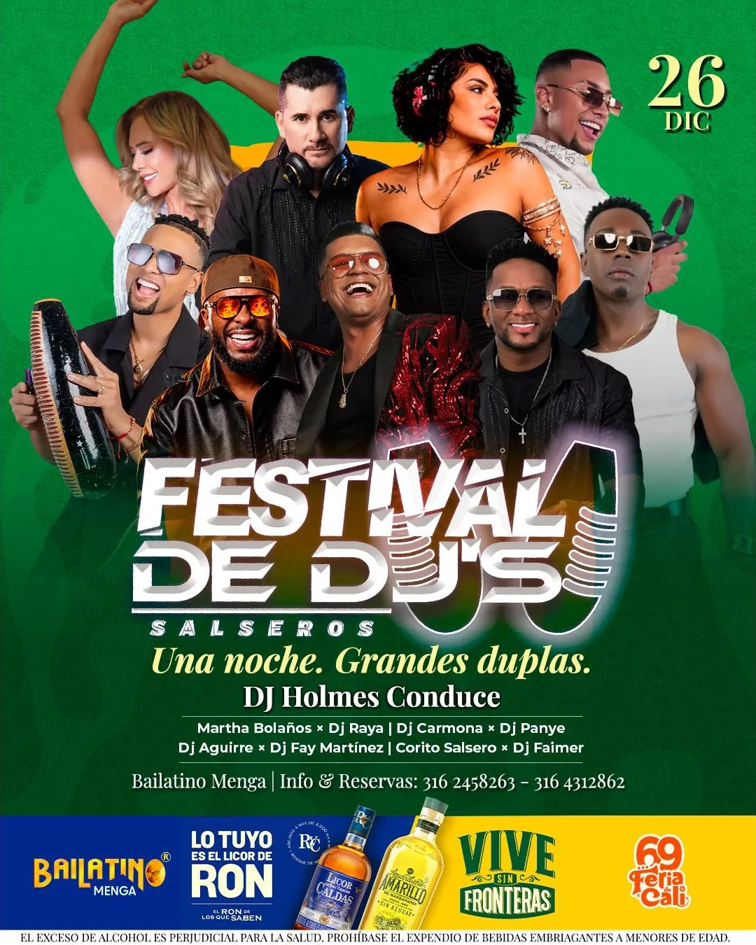 Afiche Festival de DJ's Salseros, 26 de diciembre